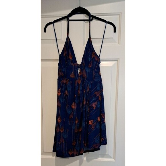 Free People Dress Tropical Daydream Halter Peacock Asymmetrical Hem Woman's XS - Picture 4 of 16